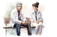 Sitting bench hospital patient. AI generated Image by rawpixel.