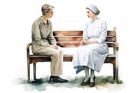 Sitting bench patient adult. AI generated Image by rawpixel.