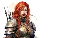 Portrait warrior armour female. AI generated Image by rawpixel.