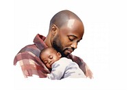 Portrait newborn hugging father. AI generated Image by rawpixel.