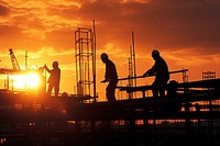 Silhouette outdoors architecture construction. 