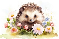 Hedgehog flower mammal animal. 