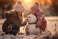 Snowman outdoors winter nature. 