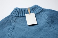 Sweater text blue coathanger. 