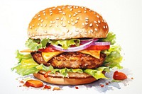 Food hamburger fast food vegetable. AI generated Image by rawpixel.
