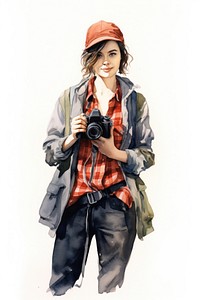 Photographer portrait jacket female. AI generated Image by rawpixel.