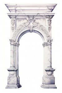 Arch architecture building white background. AI generated Image by rawpixel.