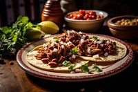 Tortilla plate food meal. 