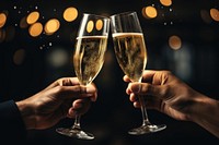 Glass hand champagne drink. AI generated Image by rawpixel.