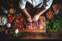 Food cooking adult meat. AI generated Image by rawpixel.