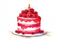Cake raspberry birthday dessert. AI generated Image by rawpixel.