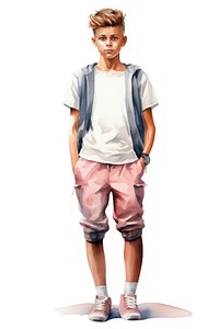Footwear shorts teen white background. AI generated Image by rawpixel.