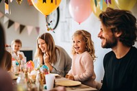 Party celebrating birthday balloon. 