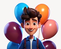 Birthday balloon cartoon celebration. AI generated Image by rawpixel.
