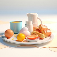 Breakfast plate food egg. AI generated Image by rawpixel.