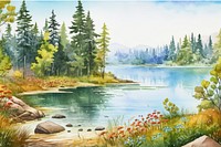 Lake wilderness landscape outdoors. 