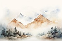 Landscape mountain outdoors painting. 