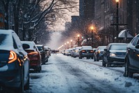 Winter snow city blizzard. AI generated Image by rawpixel.