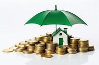 Coin umbrella money green. 