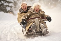 Sled snow sledding outdoors. 