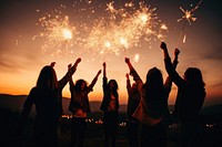 Celebrating sparkler sparks adult. AI generated Image by rawpixel.