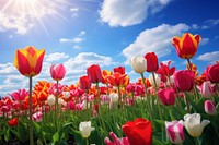 Tulip landscape outdoors blossom. AI generated Image by rawpixel.