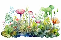 Painting outdoors flower nature. AI generated Image by rawpixel.