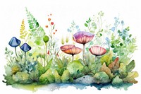 Nature painting outdoors flower. AI generated Image by rawpixel.