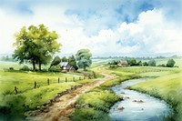Architecture countryside landscape outdoors. AI generated Image by rawpixel.
