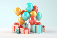Balloon party box anniversary. AI generated Image by rawpixel.