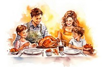 Thanksgiving dinner family adult. AI generated Image by rawpixel.