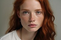 Freckle portrait adult photo. AI generated Image by rawpixel.