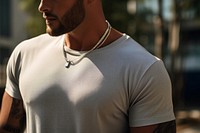 Jewelry sleeve necklace t-shirt. AI generated Image by rawpixel.