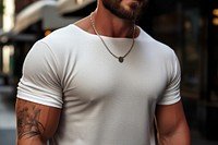 Jewelry sleeve necklace t-shirt. 