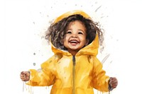 Raincoat portrait yellow white background. AI generated Image by rawpixel.