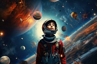 Universe space astronomy astronaut. AI generated Image by rawpixel.
