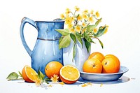 Jug grapefruit painting flower. 