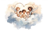Angel cloud cupid love. AI generated Image by rawpixel.
