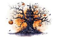 Halloween tree pumpkin plant. AI generated Image by rawpixel.