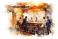 Drink bar restaurant painting. 