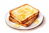 Bread plate toast food. AI generated Image by rawpixel.