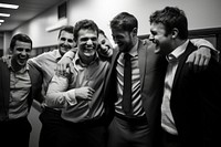 Laughing adult men togetherness. AI generated Image by rawpixel.