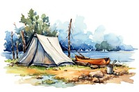 Painting outdoors vehicle camping. AI generated Image by rawpixel.