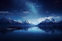 Mountain night sky landscape. 