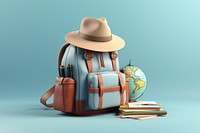 Backpack travel blue bag. AI generated Image by rawpixel.