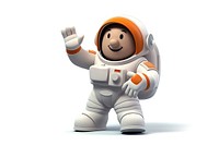 Astronaut cartoon toy white background. 