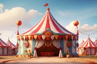 Circus cartoon tent architecture. 