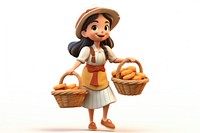 Basket cute white background happiness. AI generated Image by rawpixel.