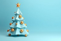 Christmas tree blue blue background. 