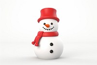 Snowman winter white white background. 